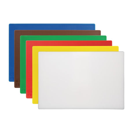 Hygiplas High Density Anti Bacterial Chopping Boards Set Large (Pack of 6) JD Catering Equipment Solutions Ltd