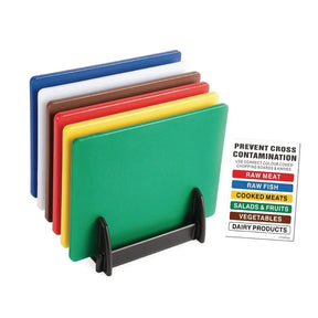 J258 Hygiplas Low Density Chopping Board Set with Rack - JD Catering Equipment Solutions Ltd
