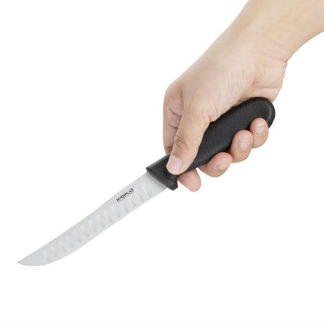 Hygiplas Scalloped Utility Knife Black 12.5cm JD Catering Equipment Solutions Ltd