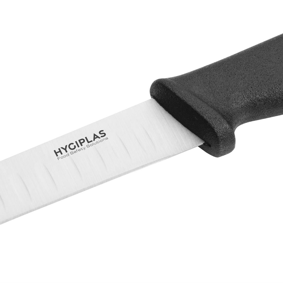 Hygiplas Scalloped Utility Knife Black 12.5cm JD Catering Equipment Solutions Ltd