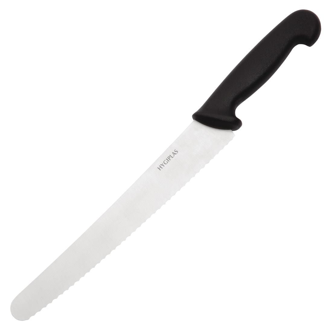 Hygiplas Serrated Pastry Knife Black 25.5cm JD Catering Equipment Solutions Ltd
