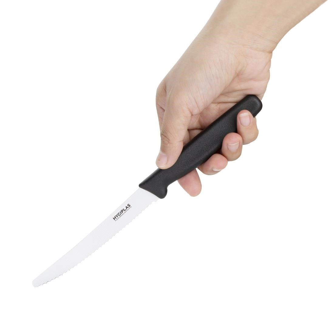 Hygiplas Serrated Tomato Knife Black 10cm JD Catering Equipment Solutions Ltd