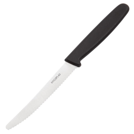 Hygiplas Serrated Tomato Knife Black 10cm JD Catering Equipment Solutions Ltd