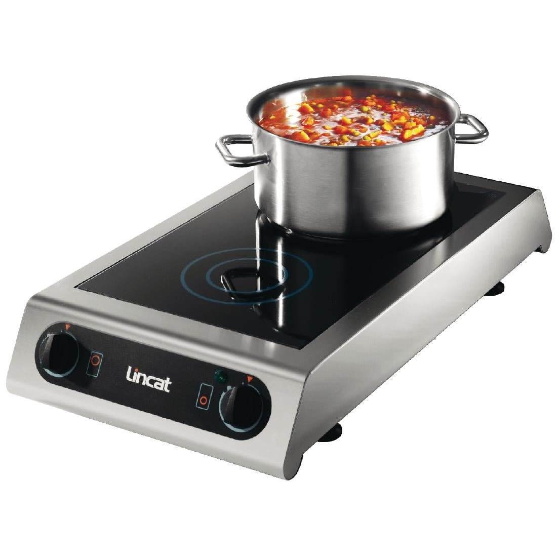 IH21 - Lincat Electric Counter-top Induction Hob - 2 Zones - W 350 mm - 3.0 kW DK977 JD Catering Equipment Solutions Ltd