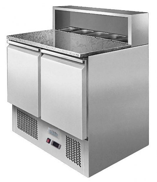 Ice-A-Cool ICE3831GR 2 Door Marble Top Saladette Prep Counter 300 Litres JD Catering Equipment Solutions Ltd