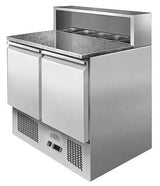 Ice-A-Cool ICE3831GR 2 Door Marble Top Saladette Prep Counter 300 Litres - JD Catering Equipment Solutions Ltd