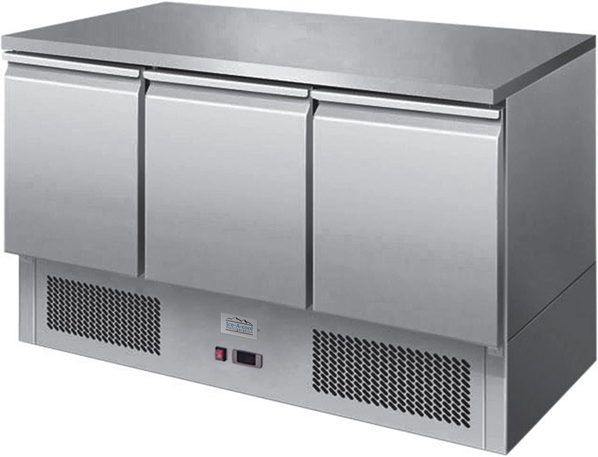 Ice-A-Cool ICE3851GR 3 Door Counter Refrigerator 380 Litres JD Catering Equipment Solutions Ltd