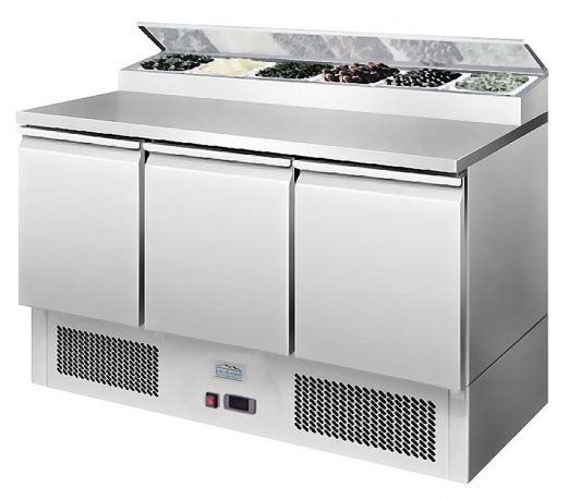 Ice-A-Cool ICE3853GR 3 Door Refrigerated Saladette Prep Counter 380 Litres JD Catering Equipment Solutions Ltd