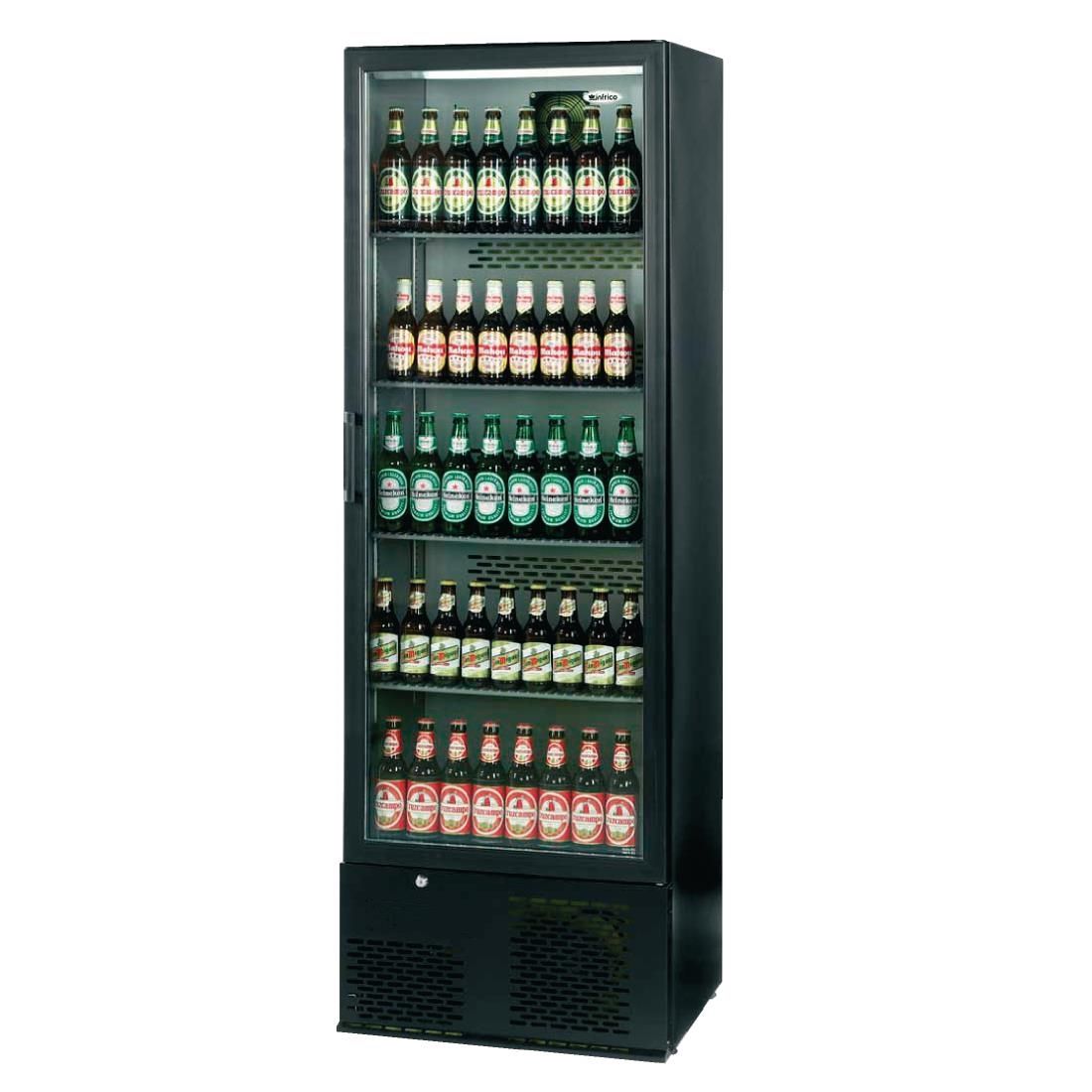 Infrico Upright Back Bar Cooler with Hinged Door in Black ZX10 JD Catering Equipment Solutions Ltd