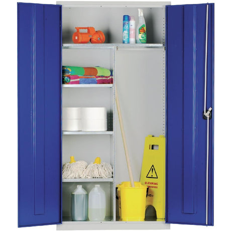 Janitorial Cupboard Grey Blue Doors JD Catering Equipment Solutions Ltd