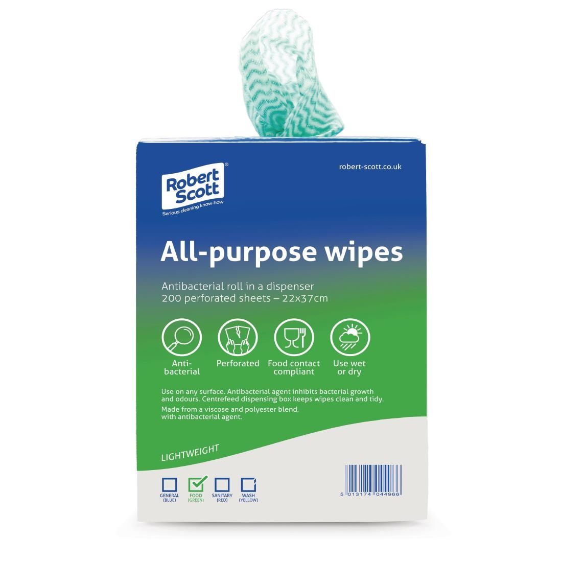 Jantex All-Purpose Antibacterial Cleaning Cloths Green (Pack of 200) JD Catering Equipment Solutions Ltd