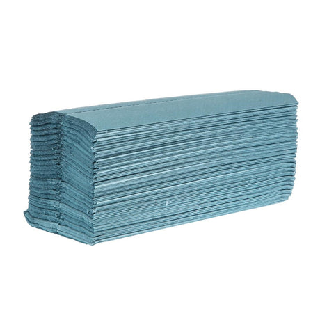 Jantex C Fold Paper Hand Towels Blue 1-Ply 192 Sheets (Pack of 12) JD Catering Equipment Solutions Ltd