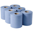 Jantex Centrefeed Blue Rolls 2-Ply 120m (Pack of 6) 2-Ply. Roll Length: 120m. Pack Quantity: 6. Sheet Width: 175mm JD Catering Equipment Solutions Ltd