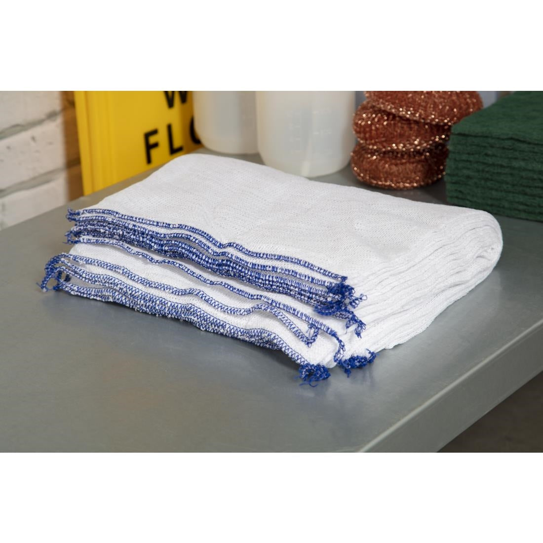 Jantex Dish Cloths Blue (Pack of 10) JD Catering Equipment Solutions Ltd