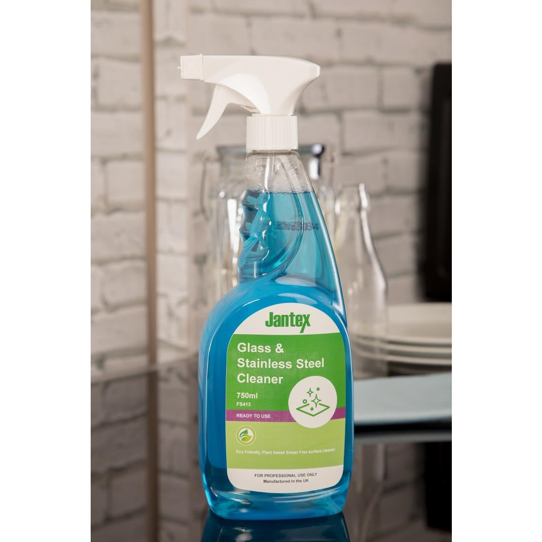 Jantex Green RTU Window Glass & Stainless Steel Cleaner - 750ml JD Catering Equipment Solutions Ltd