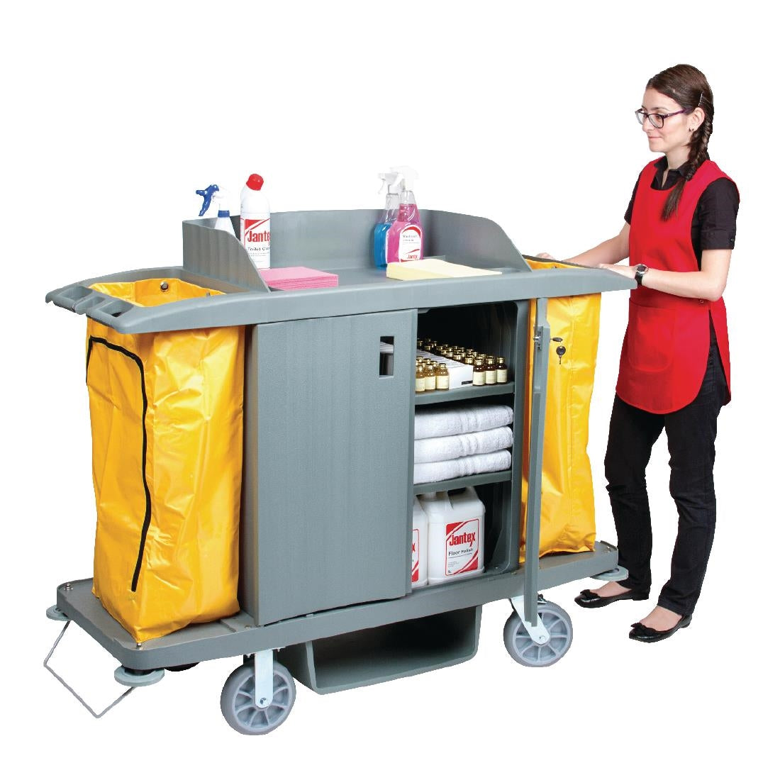 Jantex Housekeeping Trolley With Doors JD Catering Equipment Solutions Ltd