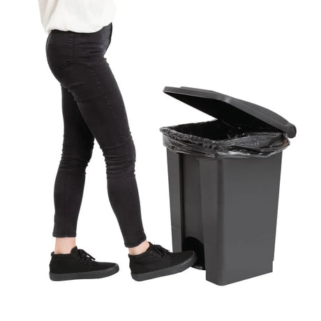 CW722 Jantex Kitchen Pedal Bin Black - JD Catering Equipment Solutions Ltd