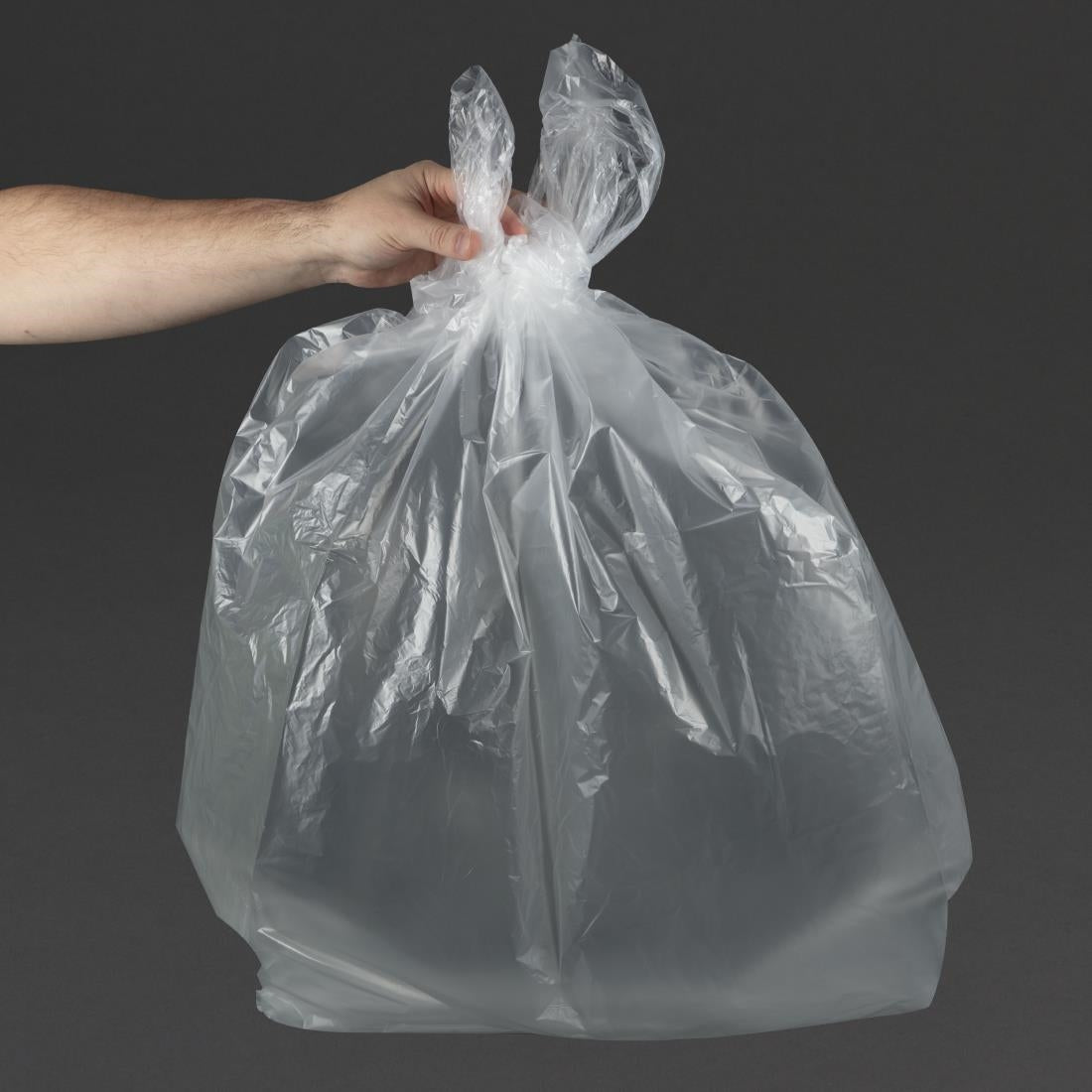 Jantex Medium Duty Recycled Bin Bag 12kg 90 ltr Clear (Pack of 200) JD Catering Equipment Solutions Ltd