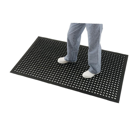 Jantex Rubber Anti Fatigue Mat Black JD Catering Equipment Solutions Ltd