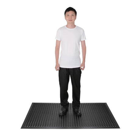 Jantex Rubber Anti Fatigue Mat Black JD Catering Equipment Solutions Ltd