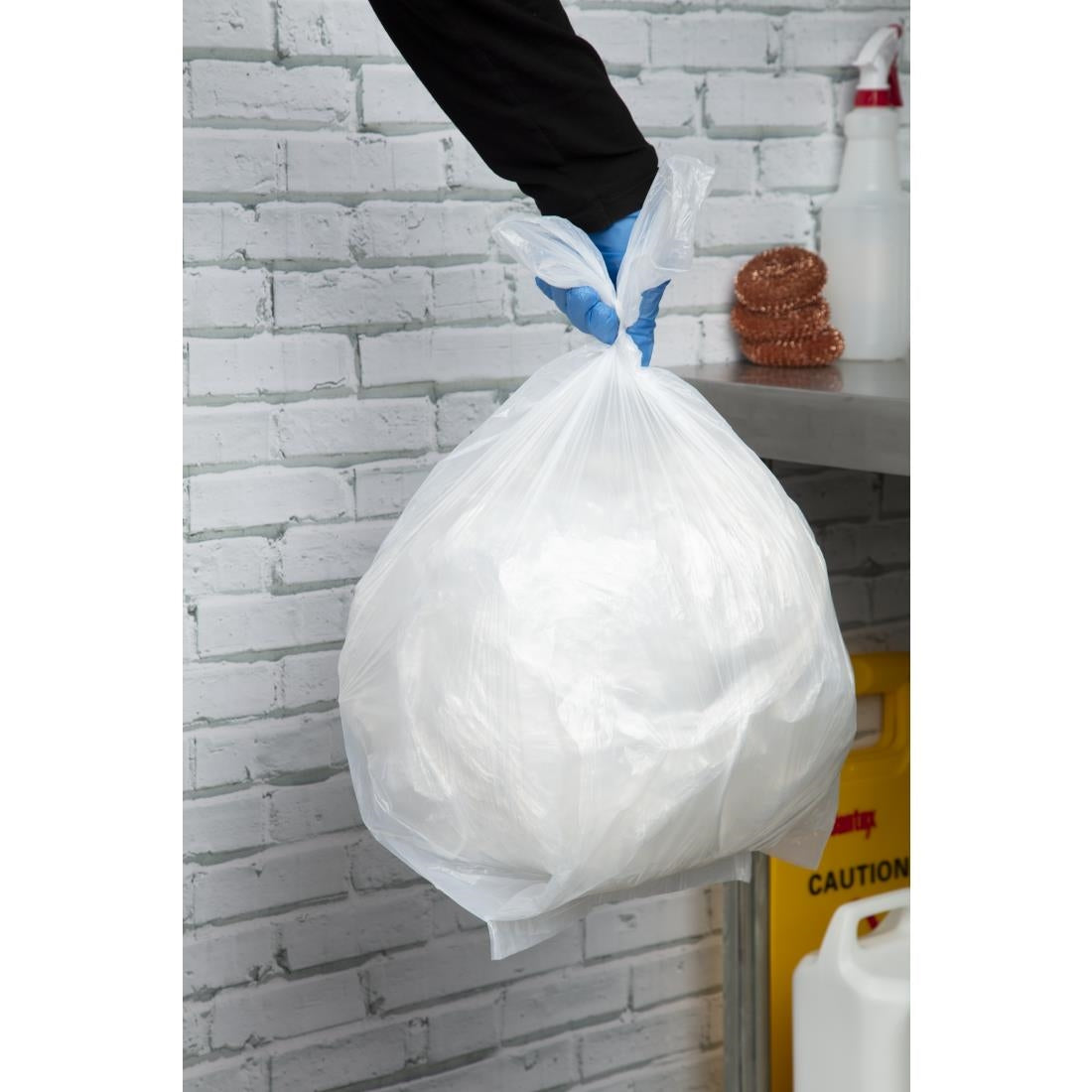 Jantex Small White Swing Bin Liners 50Ltr (Pack of 1000) JD Catering Equipment Solutions Ltd