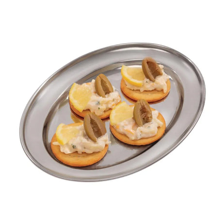 K361 Olympia Stainless Steel Oval Serving Tray 220mm - JD Catering Equipment Solutions Ltd