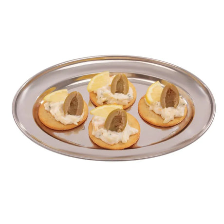 K361 Olympia Stainless Steel Oval Serving Tray 220mm - JD Catering Equipment Solutions Ltd