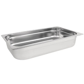 K923 Vogue Stainless Steel 1/1 Gastronorm Pan 100mm - JD Catering Equipment Solutions Ltd