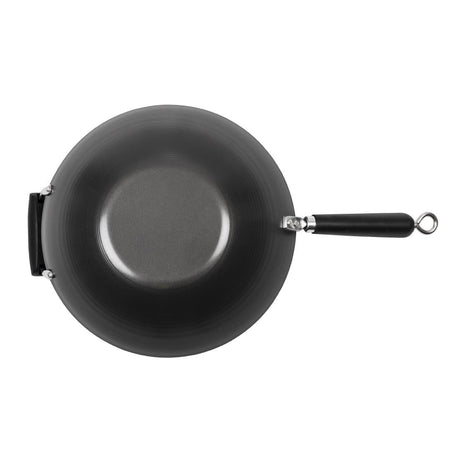 Kitchen Craft Non Stick Flat Base Wok 356mm JD Catering Equipment Solutions Ltd