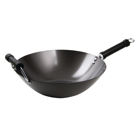 Kitchen Craft Non Stick Flat Base Wok 356mm JD Catering Equipment Solutions Ltd