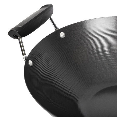 Kitchen Craft Non Stick Flat Base Wok 356mm JD Catering Equipment Solutions Ltd