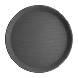 Kristallon Fibreglass Round Non-Slip Tray Black 280mm JD Catering Equipment Solutions Ltd