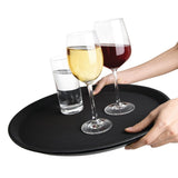 Kristallon Fibreglass Round Non-Slip Tray Black 406mm JD Catering Equipment Solutions Ltd