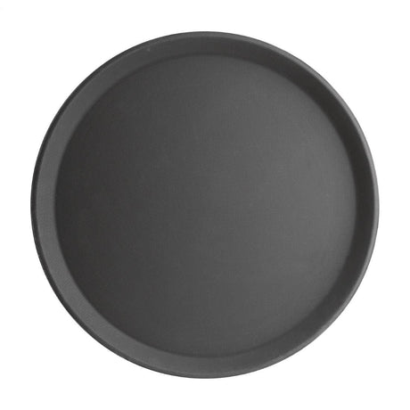 Kristallon Fibreglass Round Non-Slip Tray Black 406mm JD Catering Equipment Solutions Ltd