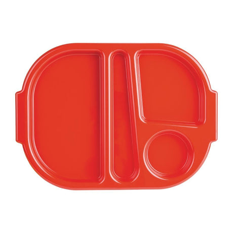 Kristallon Large Polycarbonate Compartment Food Trays Red 375mm JD Catering Equipment Solutions Ltd
