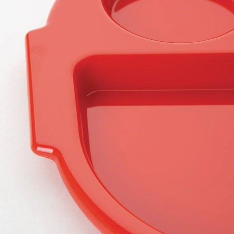 U037 Kristallon Large Polycarbonate Compartment Food Trays Red 375mm - JD Catering Equipment Solutions Ltd