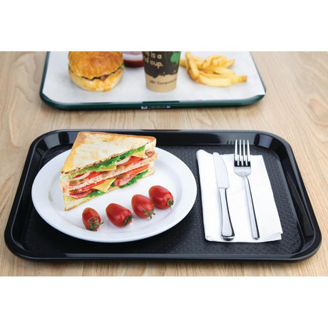 Kristallon Medium Polypropylene Fast Food Tray Black 415mm JD Catering Equipment Solutions Ltd