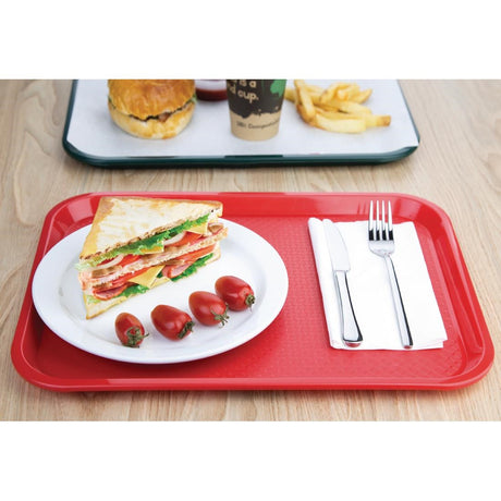 Kristallon Medium Polypropylene Fast Food Tray Red 415mm JD Catering Equipment Solutions Ltd