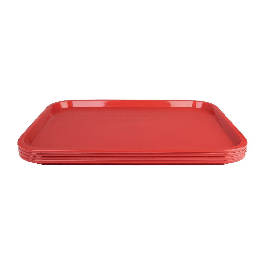 Kristallon Medium Polypropylene Fast Food Tray Red 415mm JD Catering Equipment Solutions Ltd