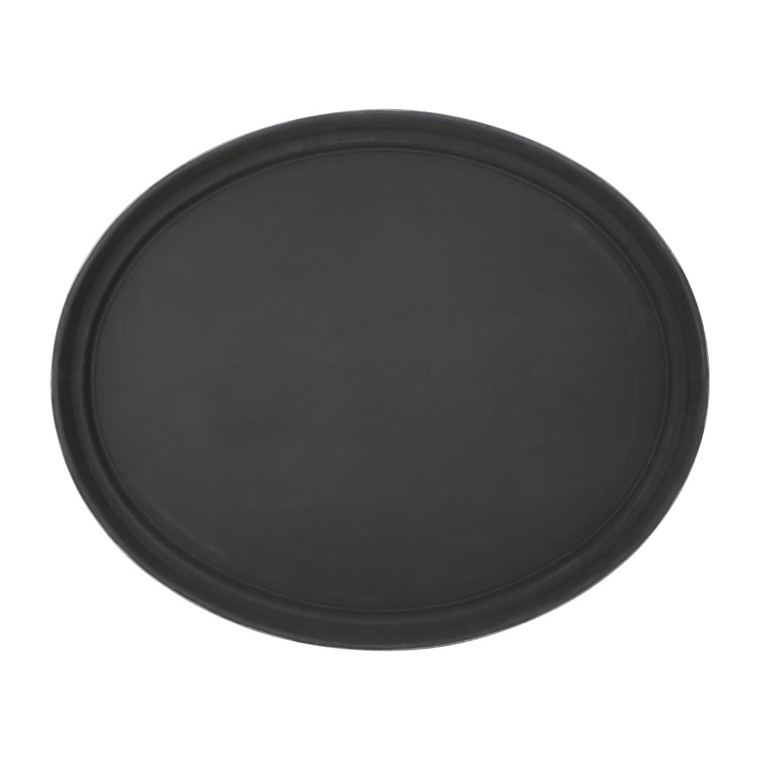 Kristallon Polypropylene Oval Non-Slip Tray Black 685mm JD Catering Equipment Solutions Ltd