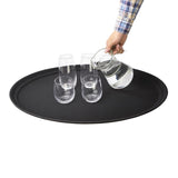 Kristallon Polypropylene Oval Non-Slip Tray Black 685mm JD Catering Equipment Solutions Ltd