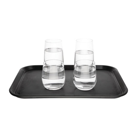 Kristallon Polypropylene Rectangular Non-Slip Tray Black 405mm JD Catering Equipment Solutions Ltd