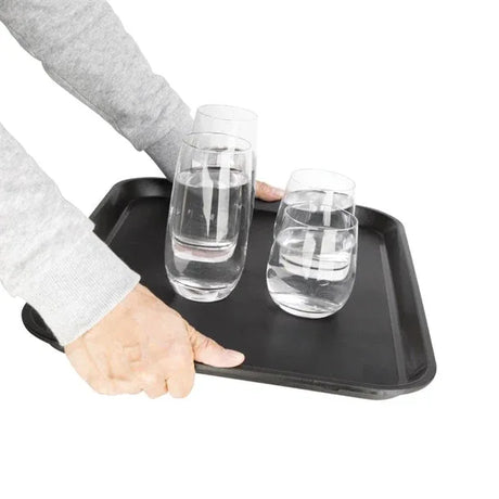 GM239 Kristallon Polypropylene Rectangular Non-Slip Tray Black 458mm - JD Catering Equipment Solutions Ltd