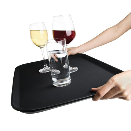 Kristallon Polypropylene Rectangular Non-Slip Tray Black 510mm JD Catering Equipment Solutions Ltd