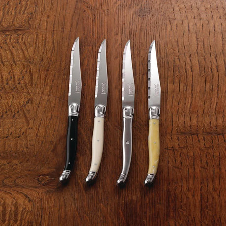 V598 Laguiole Serrated Steak Knife Stainless Steel Handle (Pack of 6) - JD Catering Equipment Solutions Ltd