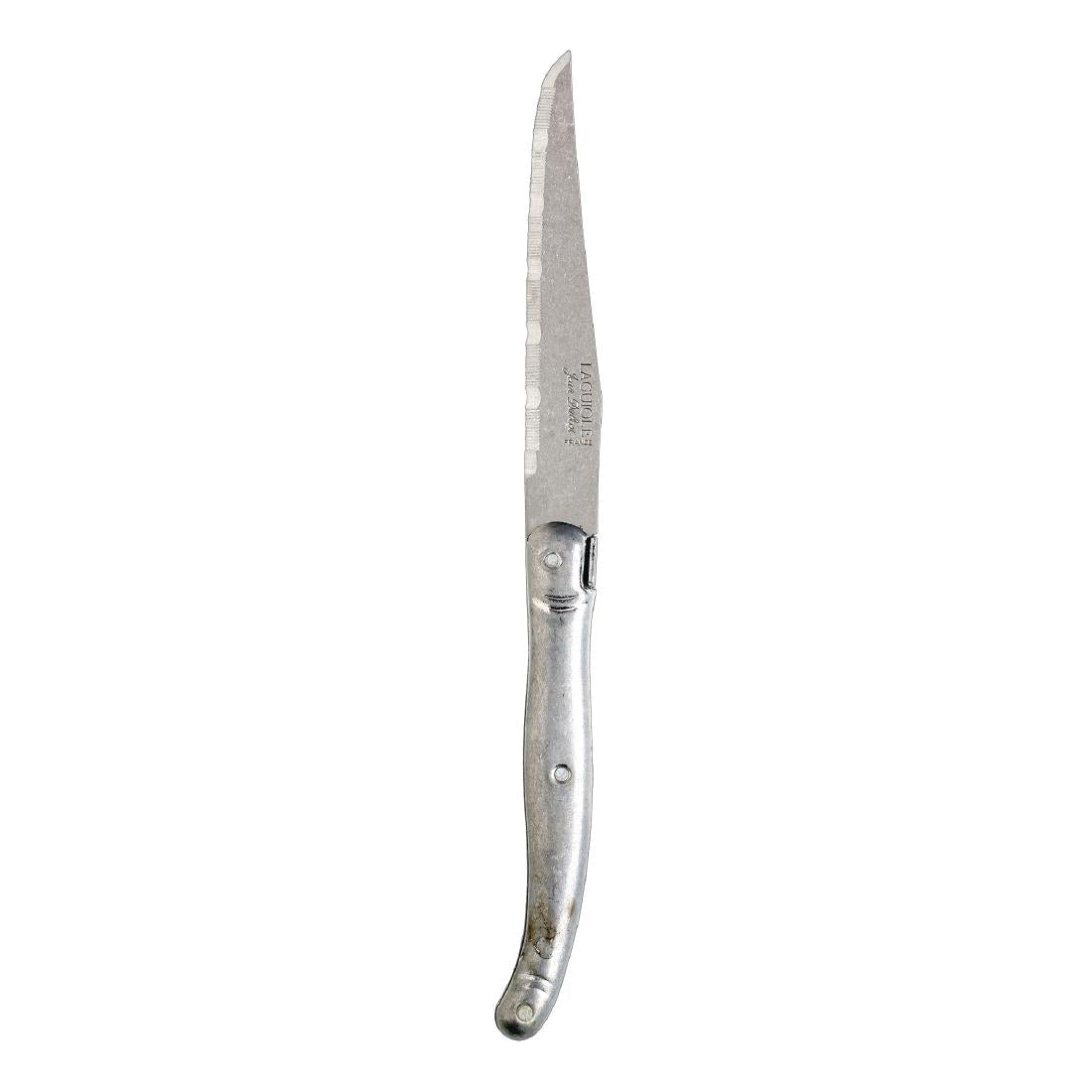 Laguiole Serrated Steak Knives Vintage Stainless Steel Handle (Pack of 6) JD Catering Equipment Solutions Ltd