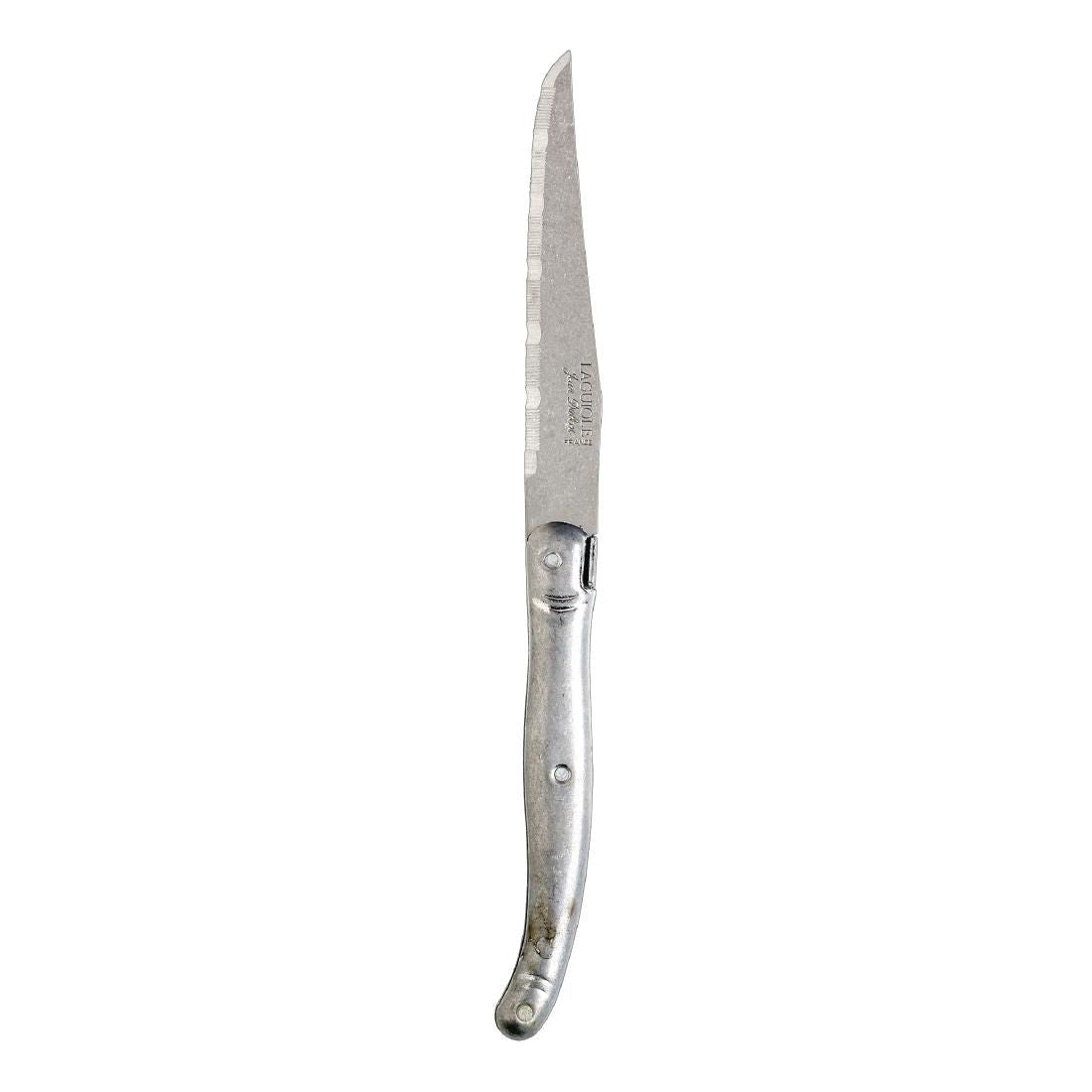 Laguiole Serrated Steak Knives Vintage Stainless Steel Handle (Pack of 6) JD Catering Equipment Solutions Ltd