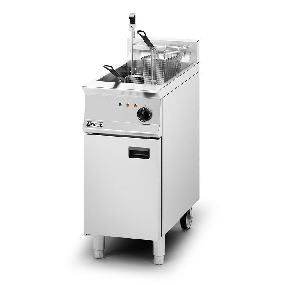 Lincat Opus 800 Electric Free-standing Single Tank Fryer with Pumped Filtration - 2 Baskets - W 400 mm - 14.0 kW JD Catering Equipment Solutions Ltd