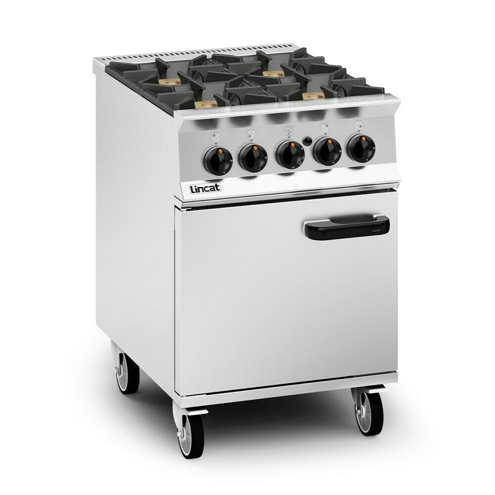 Lincat Opus 800 Natural Gas/LPG Free-standing Oven Range - 4 Burners OG8001/N/LPG/RHD JD Catering Equipment Solutions Ltd