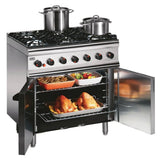 GJ678 Lincat Silverlink 600 Natural/LPG 6 Burner Oven Range with Rear Castors SLR9C - JD Catering Equipment Solutions Ltd